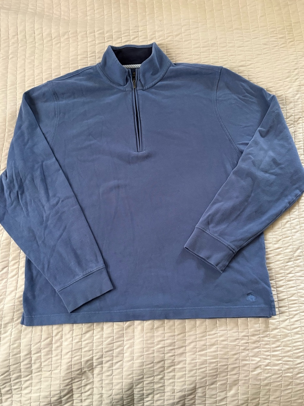 Brooks Brothers Men's Quarter-Zip long sleeve shirt in Navy Blue